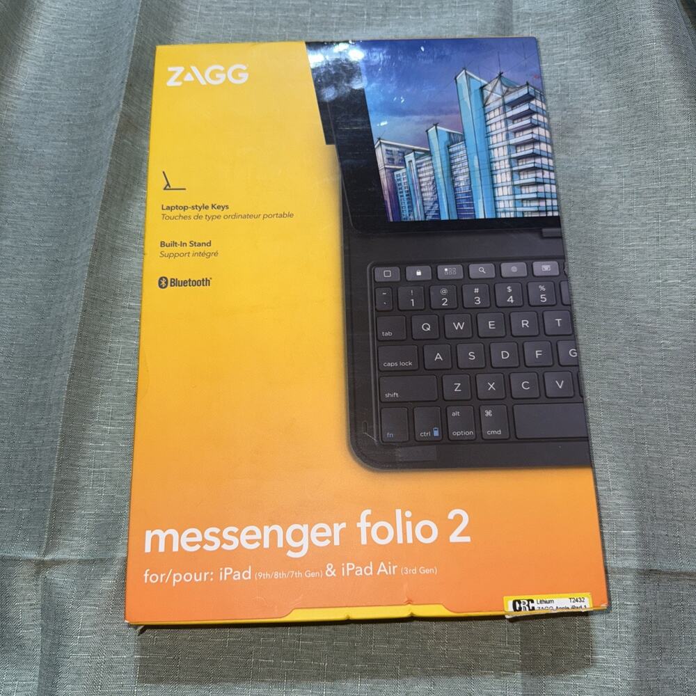 Zagg Messenger Folio 2 for iPad 9th, 8th, 7th Gen & iPad Air 3rd Gen Charcoal